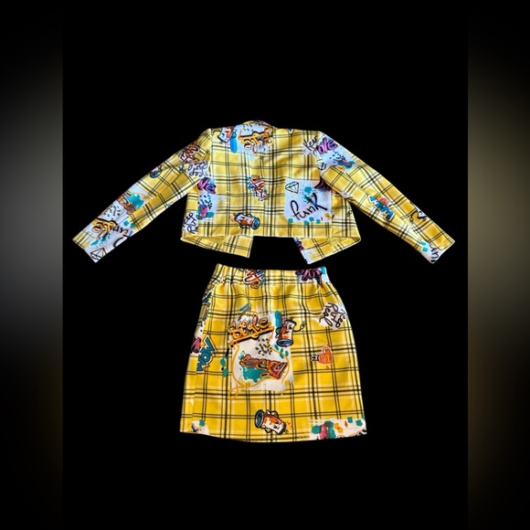 Love by Design 2 Piece Spray Paint Indie Novelty Skirt Set Cher Clueless Medium - Picture 8 of 8